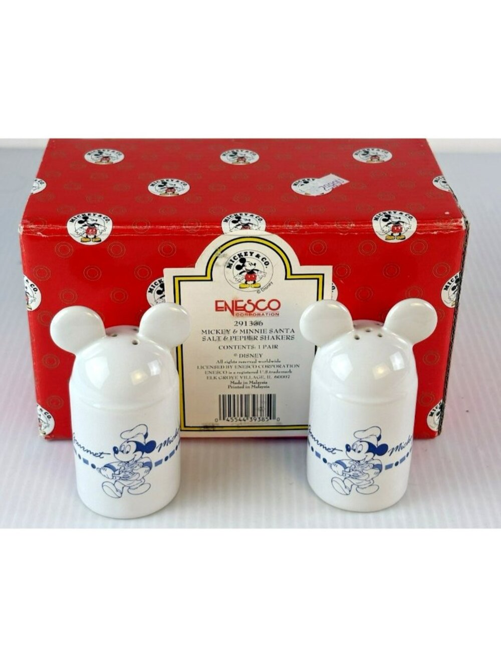 Mickey Salt and Pepper Shakers Gourmet Ceramic Vintage Discontinued